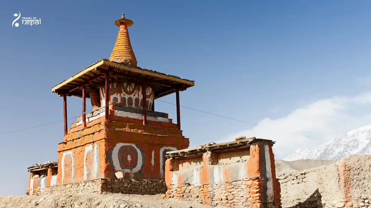 Painted traditional stupa in Upper Mustang