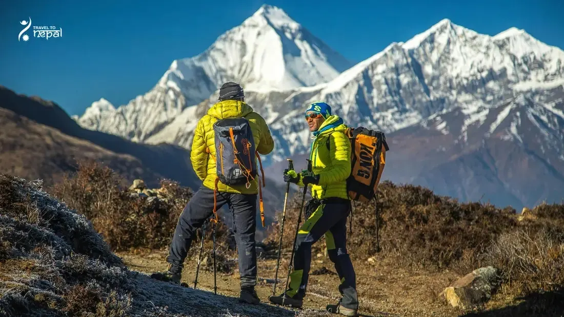 Trekking in Mustang with Dhaulagiri View